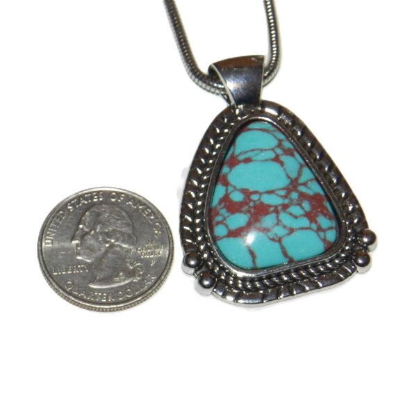 Paparazzi 3 Piece Crackle Turquoise Set Necklace Earrings Bracelet - Picture 7 of 16